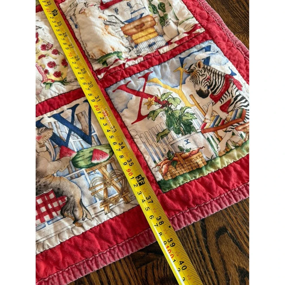 Child's quilt. Hungry animals alphabet